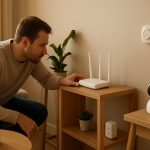 home router with smart devices nearby showing connectivity issues