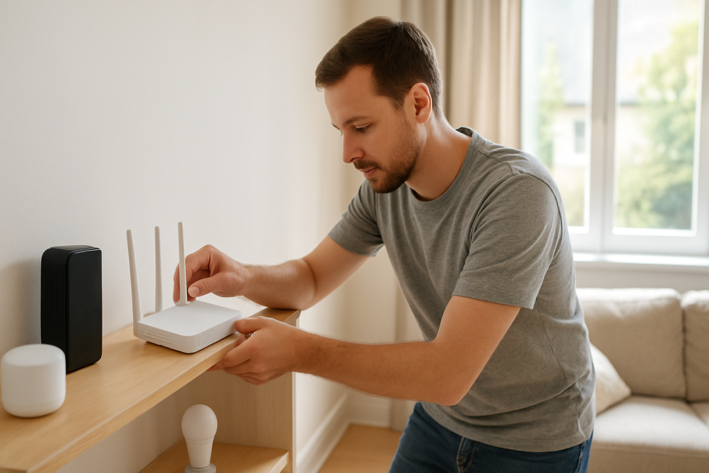 home network router modem setup troubleshooting with connected devices