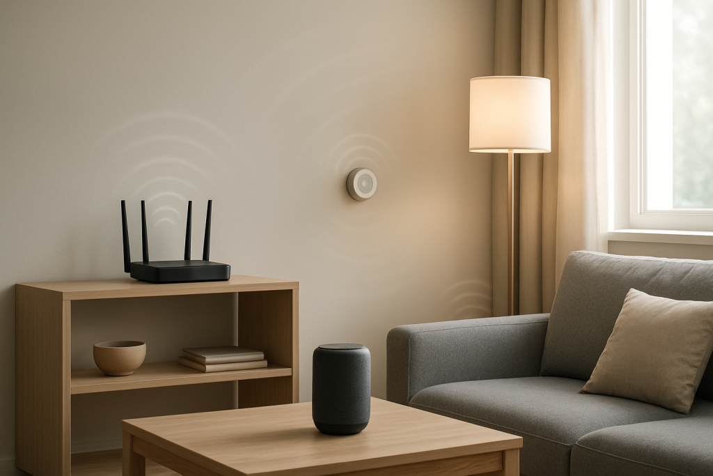 home router and smart device signal interference troubleshooting scene