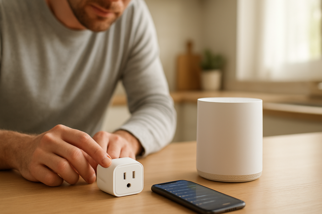smart plug and home router setup showing network troubleshooting scene